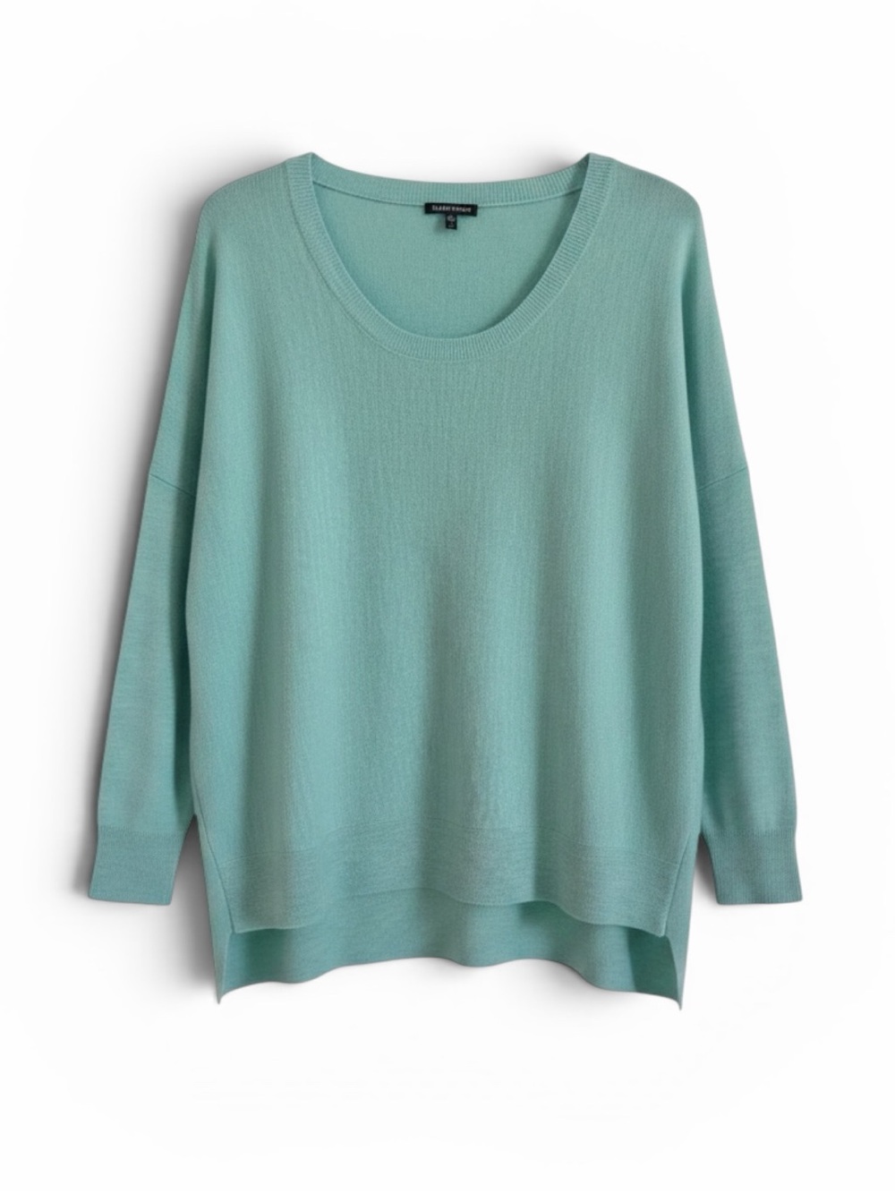 EUC Eileen Fisher 100% Merino Wool Boxy Sweater Hi-Low Hem Sz XL